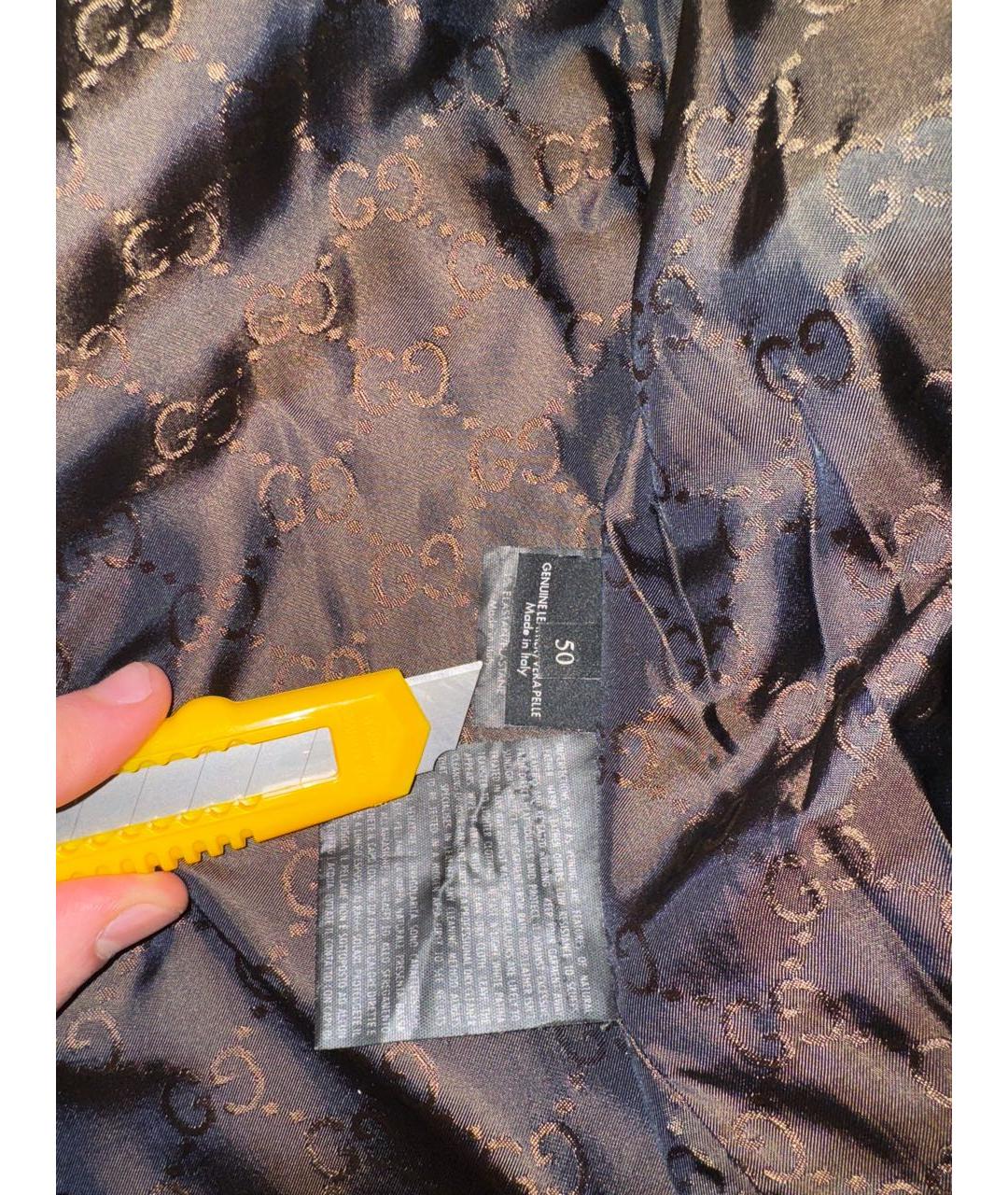 GUCCI Коричневая кожаная куртка, фото 5