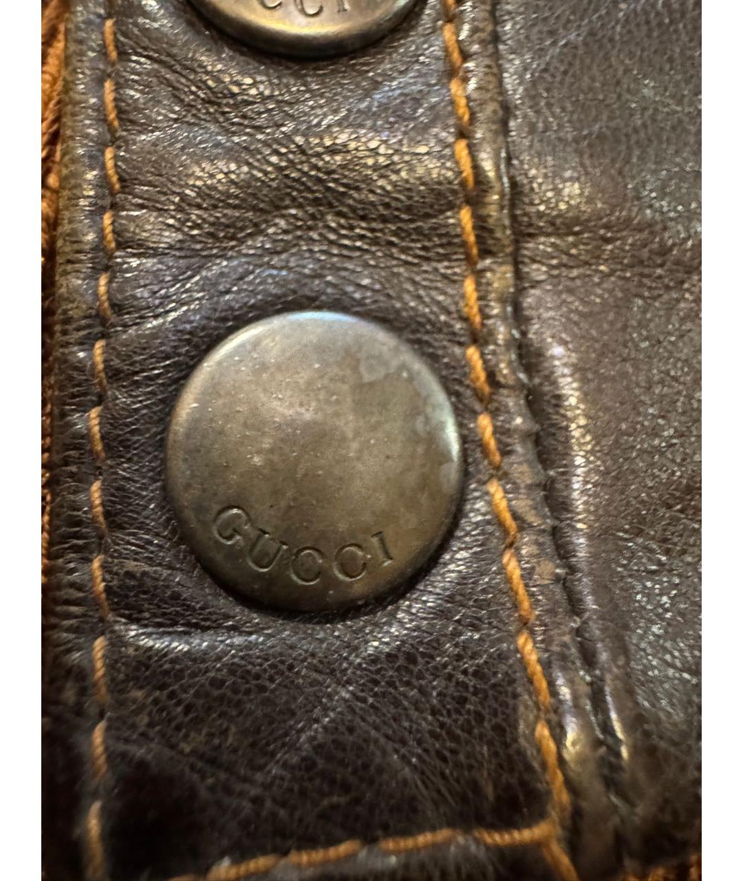 GUCCI Коричневая кожаная куртка, фото 6