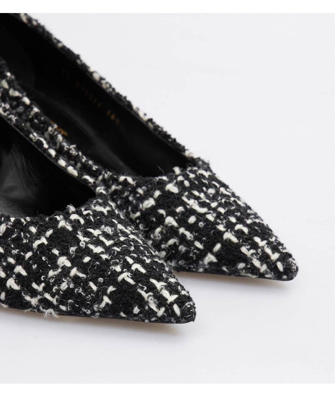 SAINT LAURENT Черные текстильные туфли, фото 3