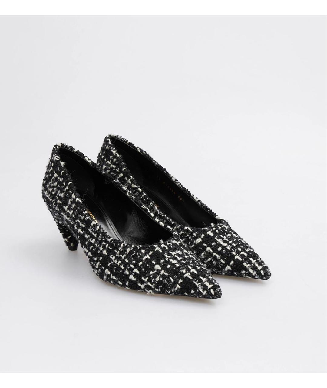 SAINT LAURENT Черные текстильные туфли, фото 2