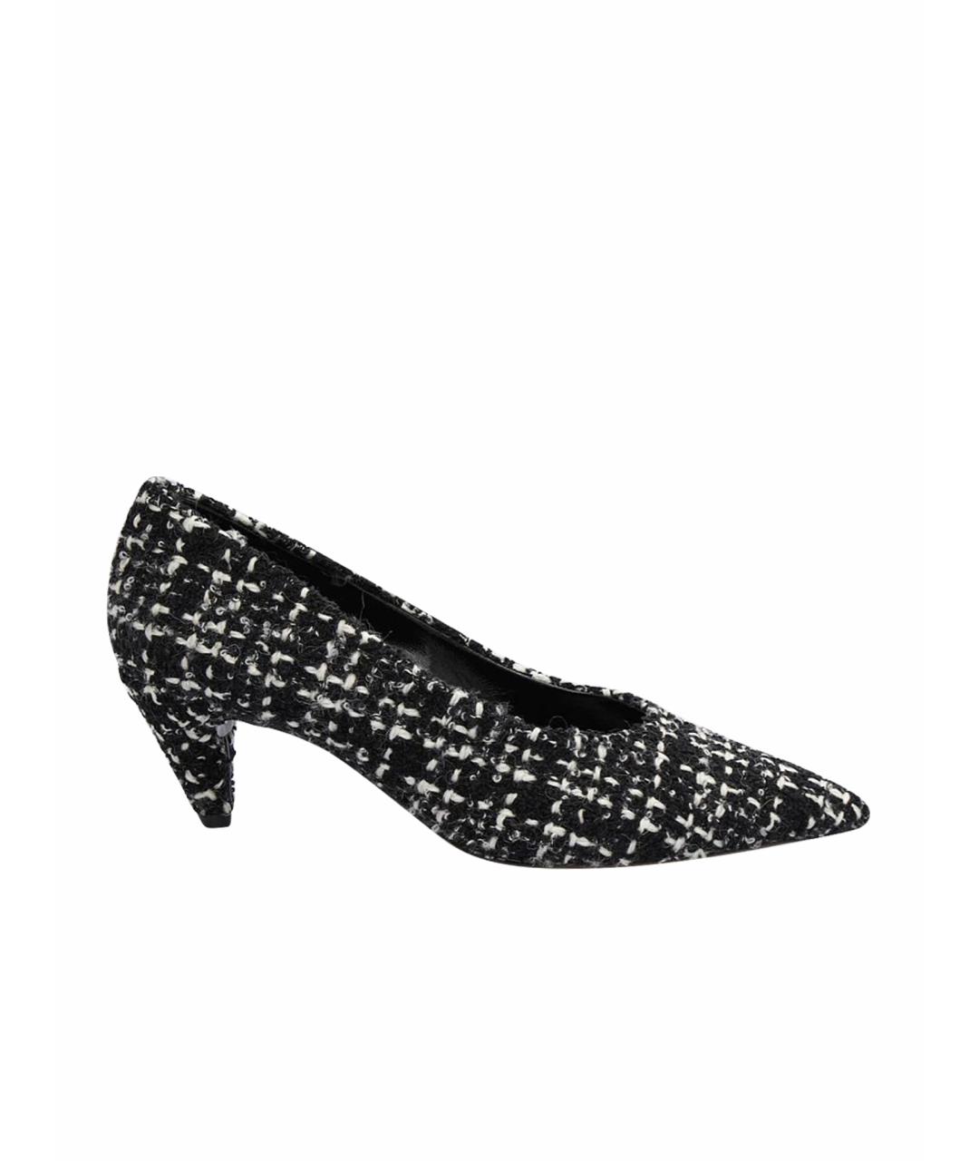 SAINT LAURENT Черные текстильные туфли, фото 1