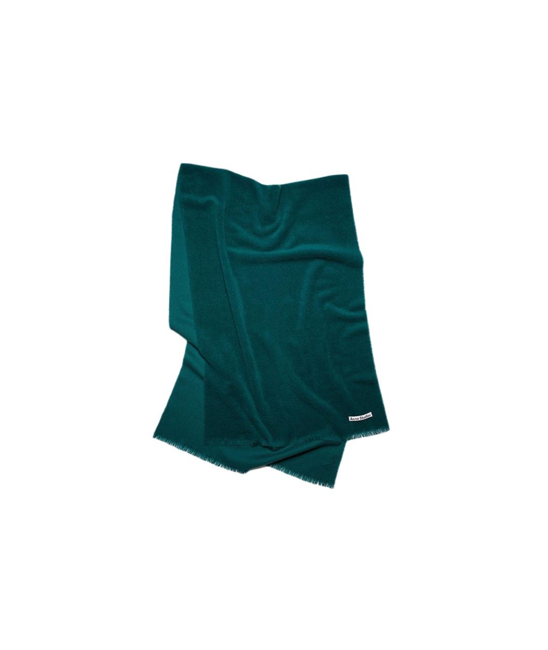 ACNE STUDIOS Зеленый шерстяной шарф, фото 1