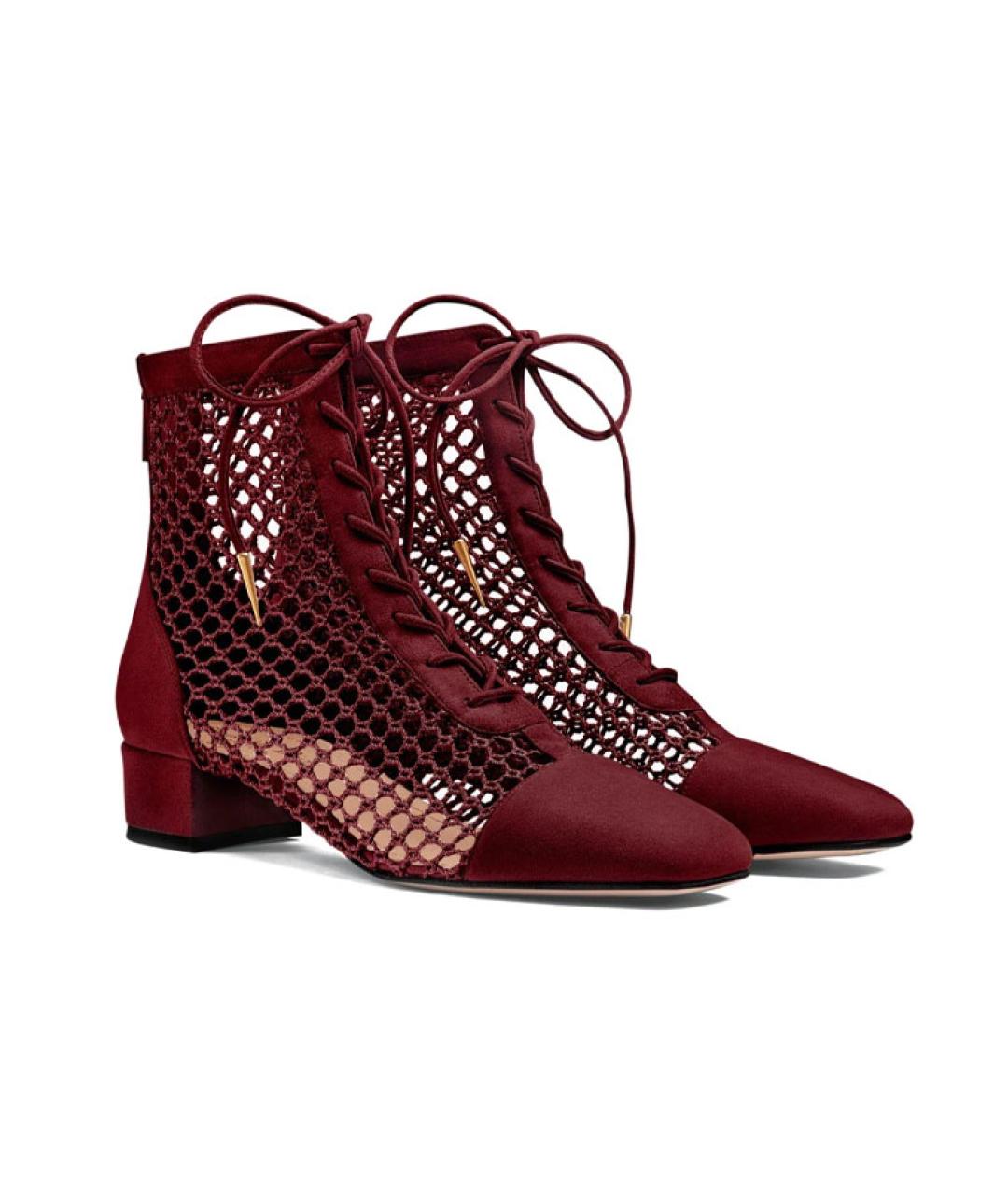 CHRISTIAN DIOR Бордовые ботильоны, фото 2