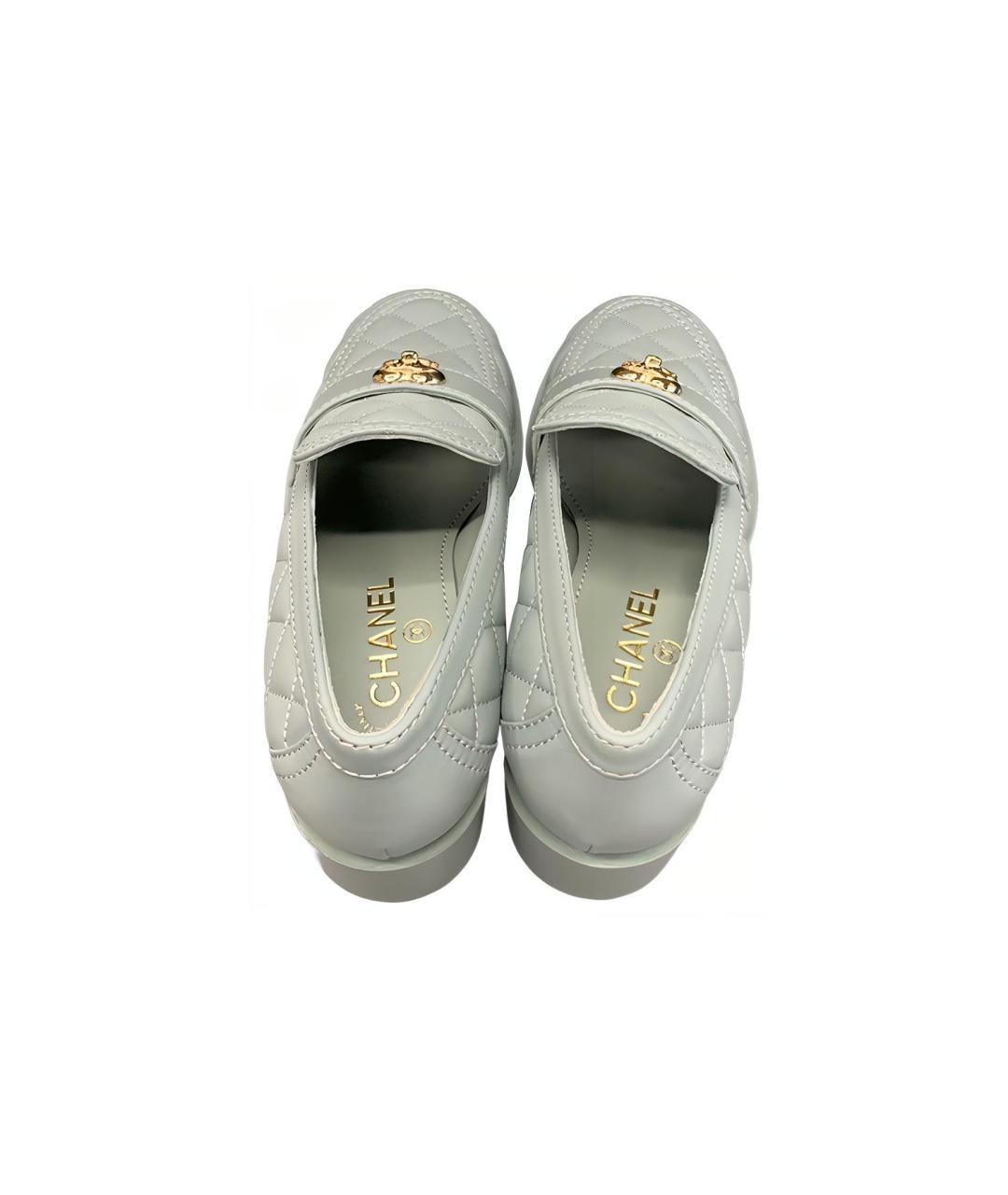 CHANEL Синие кожаные лоферы, фото 3