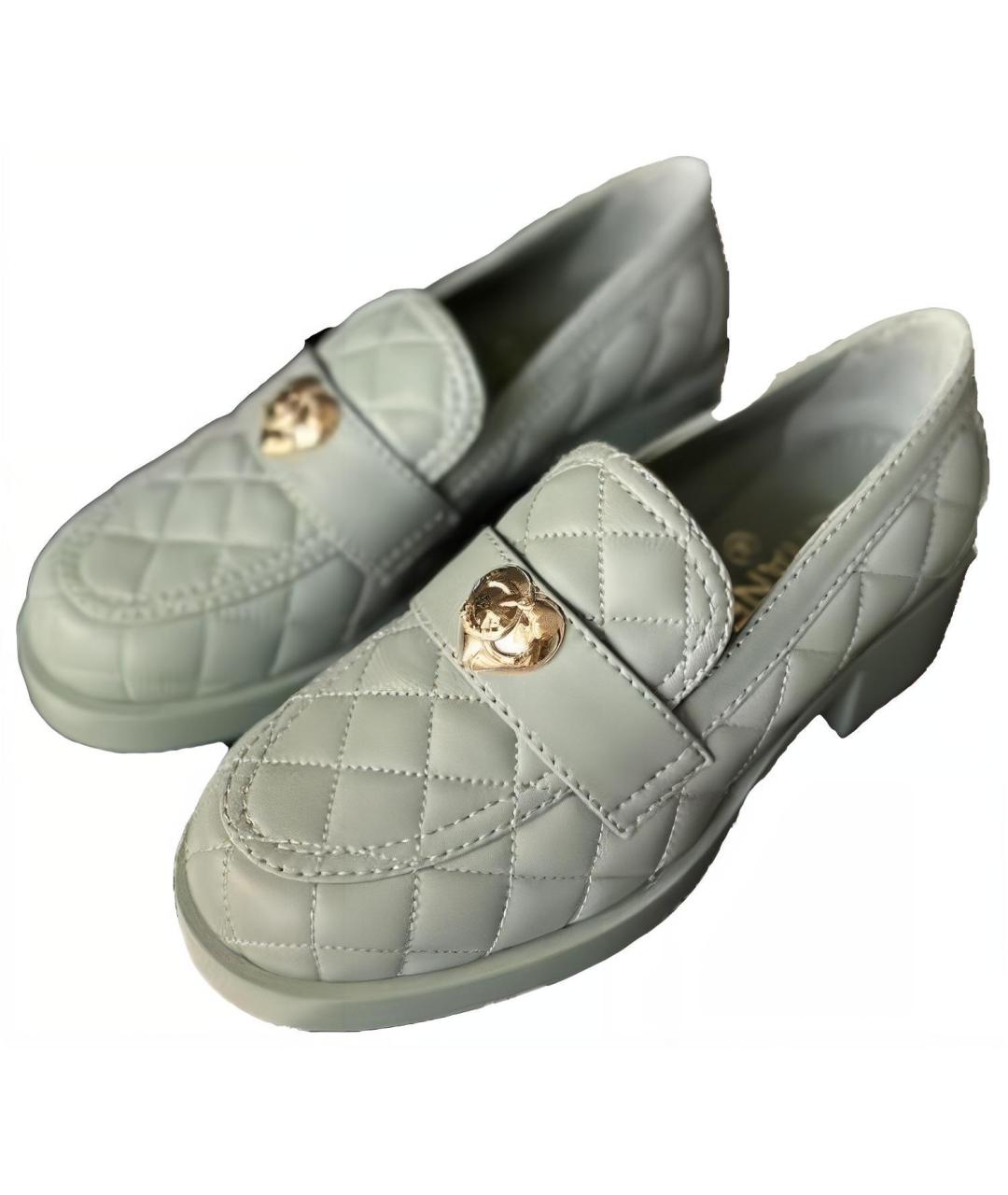 CHANEL Синие кожаные лоферы, фото 2