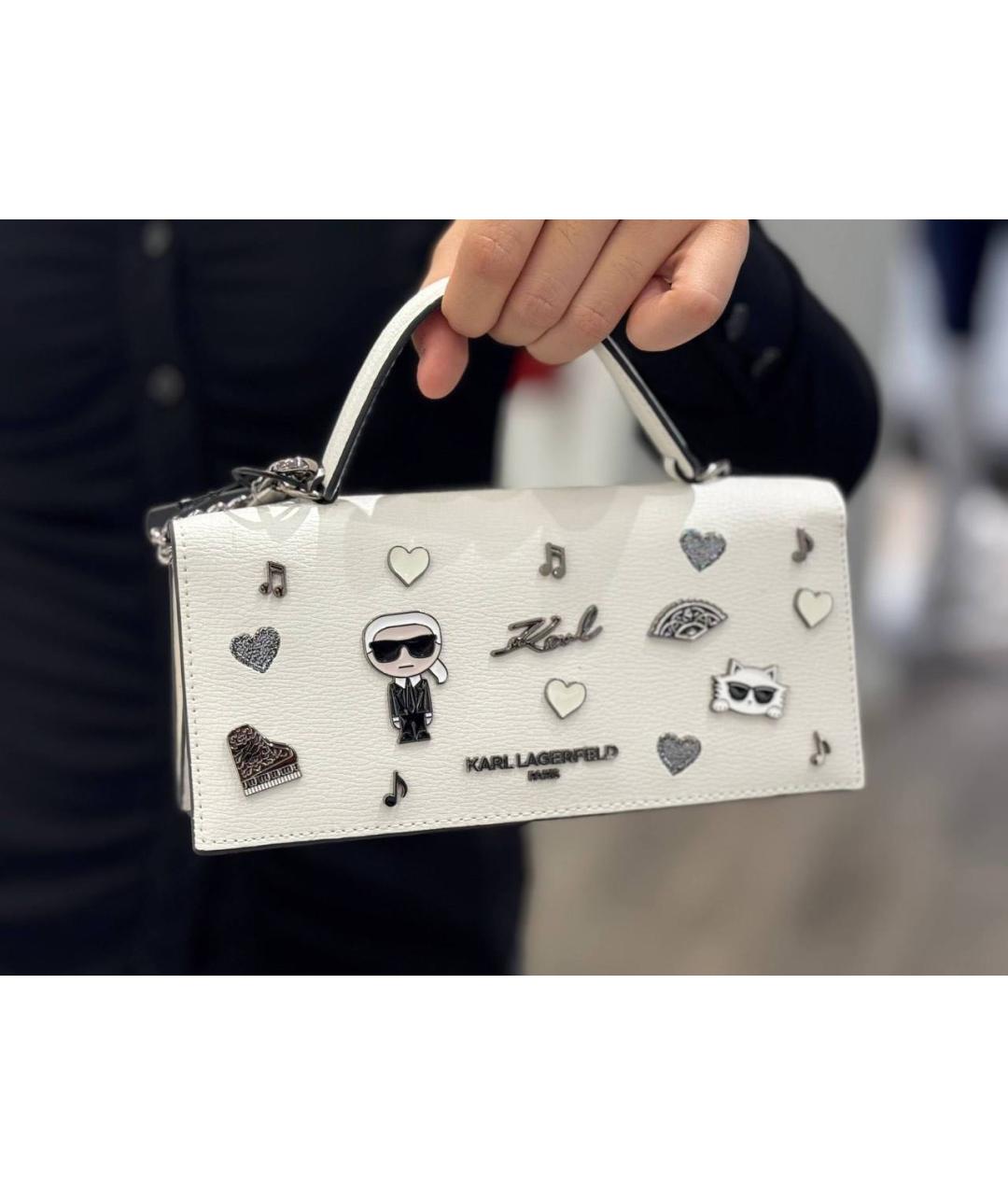 KARL LAGERFELD Белая сумка через плечо, фото 6