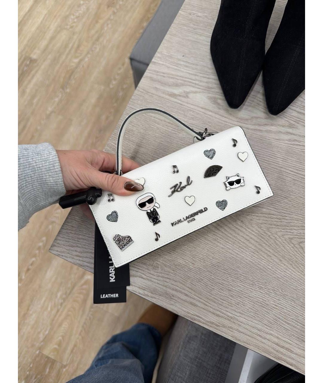 KARL LAGERFELD Белая сумка через плечо, фото 5