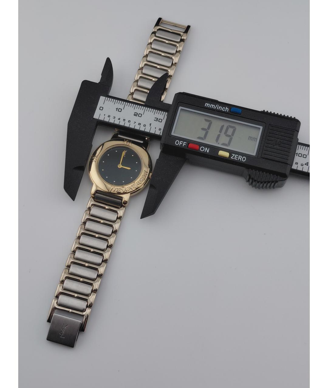 SAINT LAURENT Золотые стальные часы, фото 8