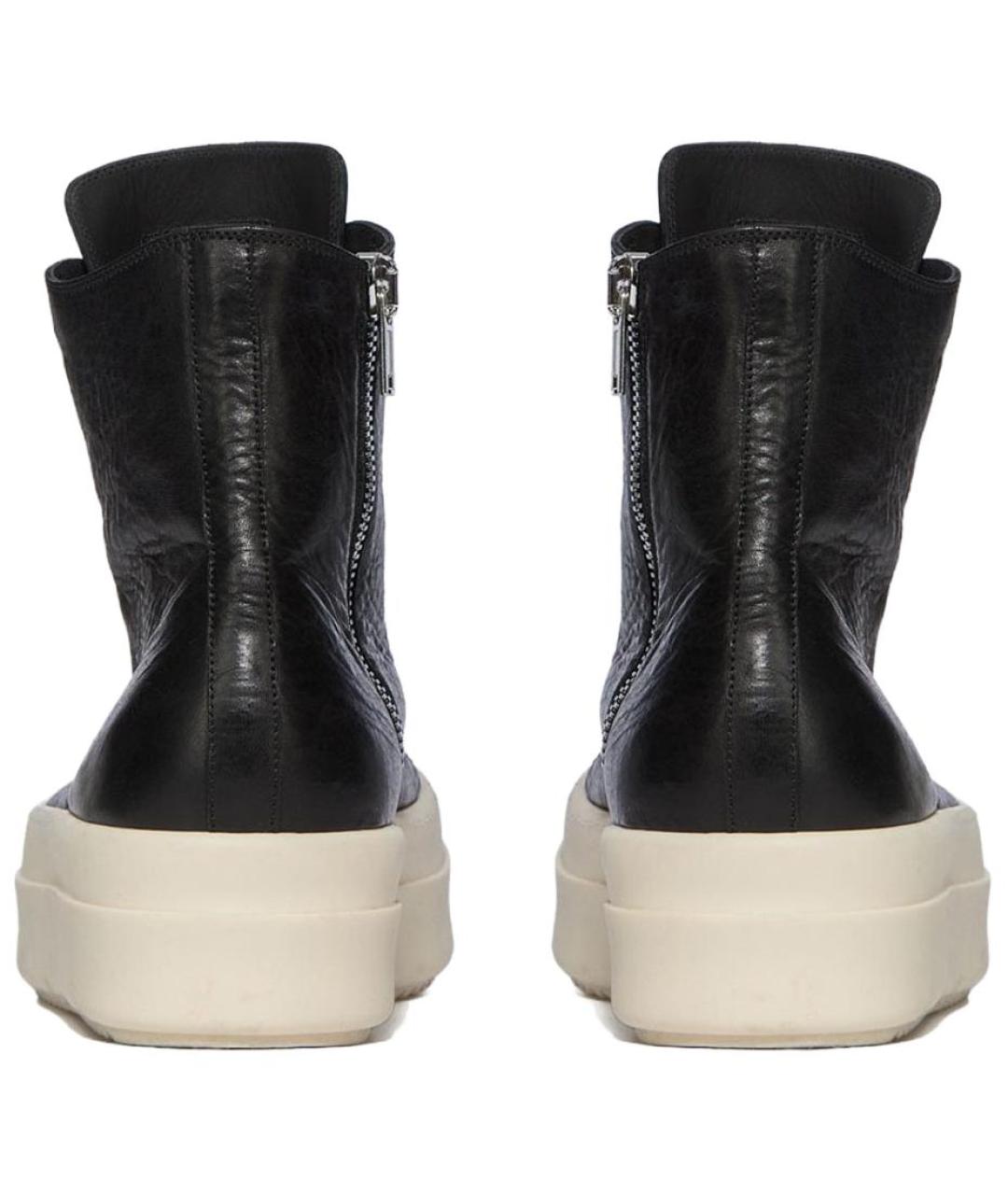 RICK OWENS Черные кожаные кроссовки, фото 5