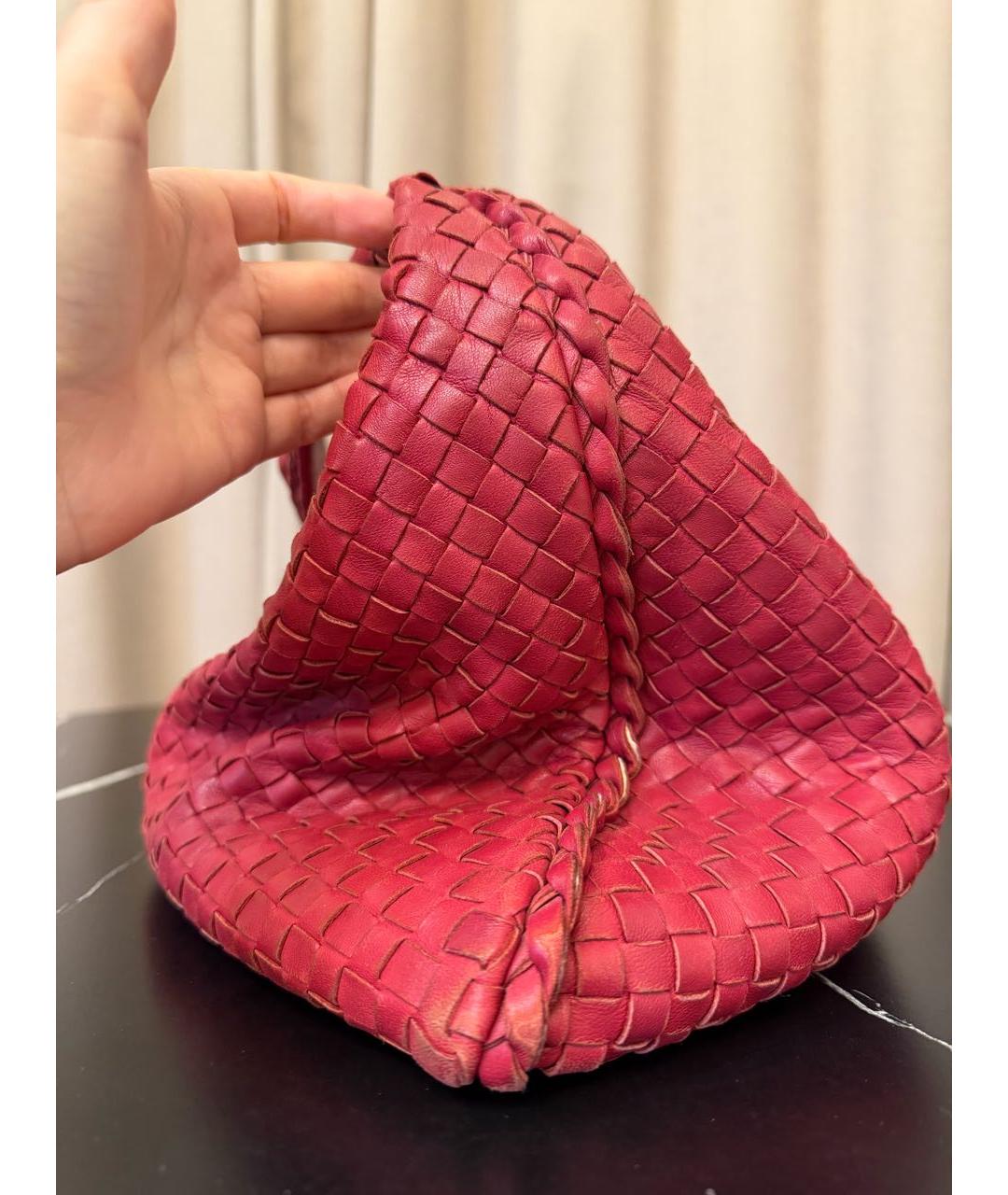 BOTTEGA VENETA Красная кожаная сумка с короткими ручками, фото 2
