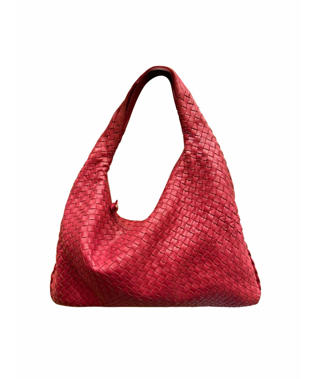 BOTTEGA VENETA Красная кожаная сумка с короткими ручками, фото 1
