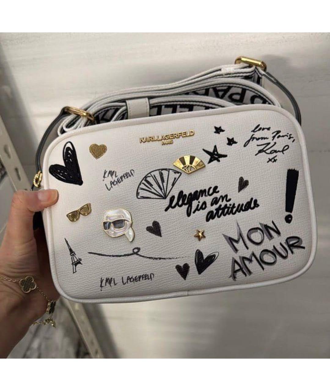 KARL LAGERFELD Белая сумка через плечо, фото 2
