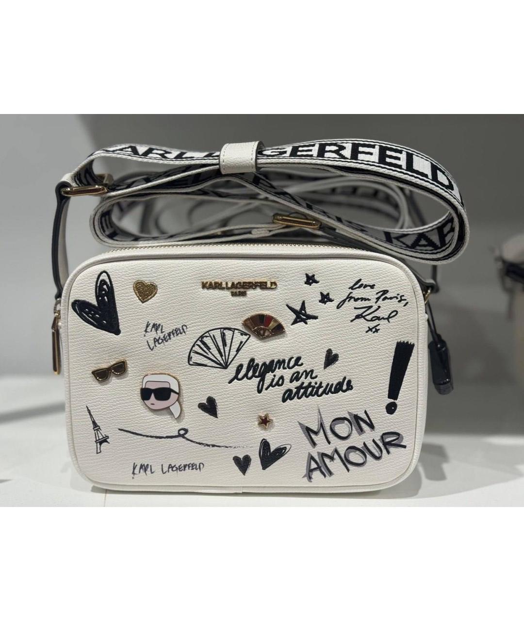 KARL LAGERFELD Белая сумка через плечо, фото 4