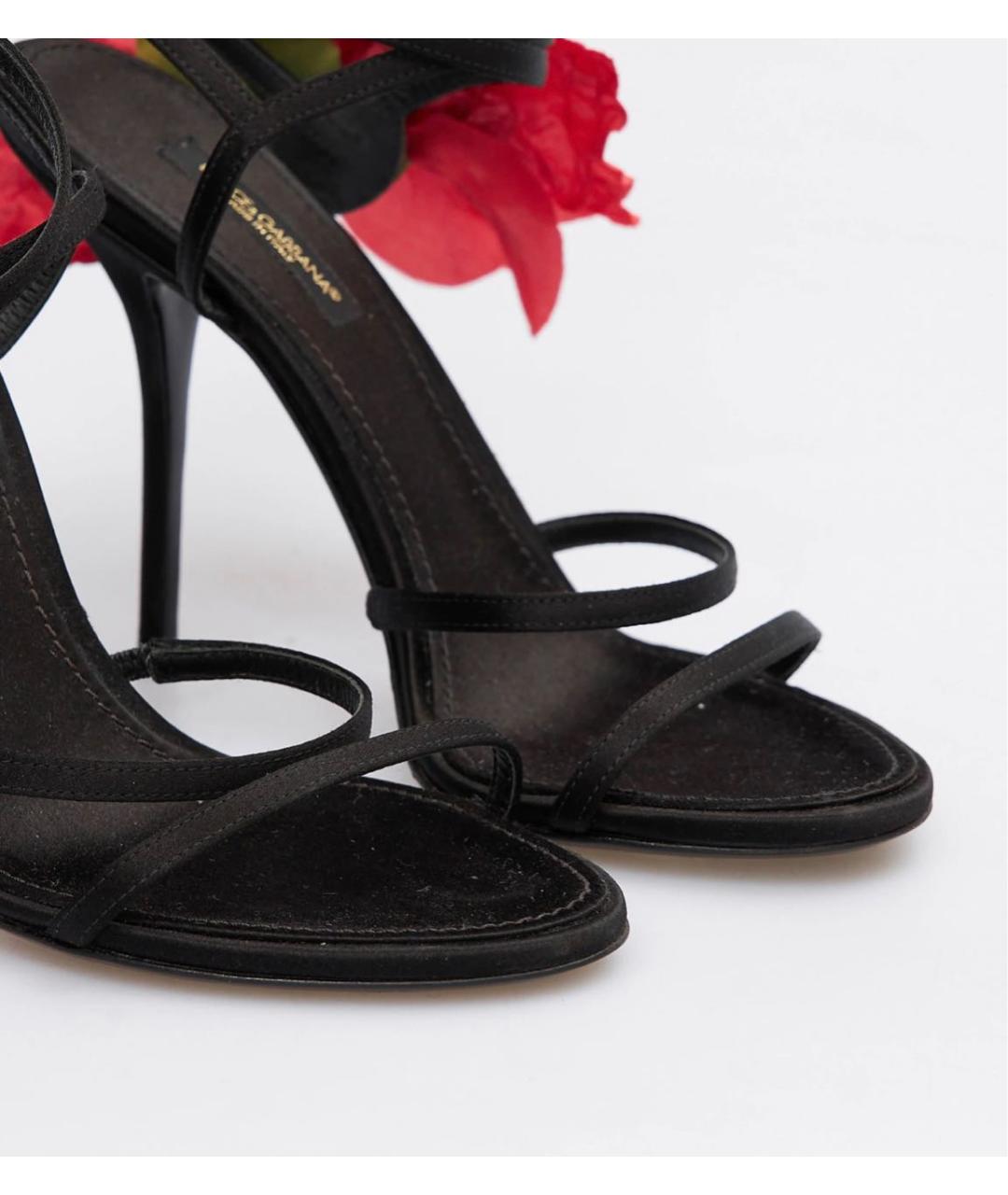 DOLCE&GABBANA Черные текстильные босоножки, фото 3