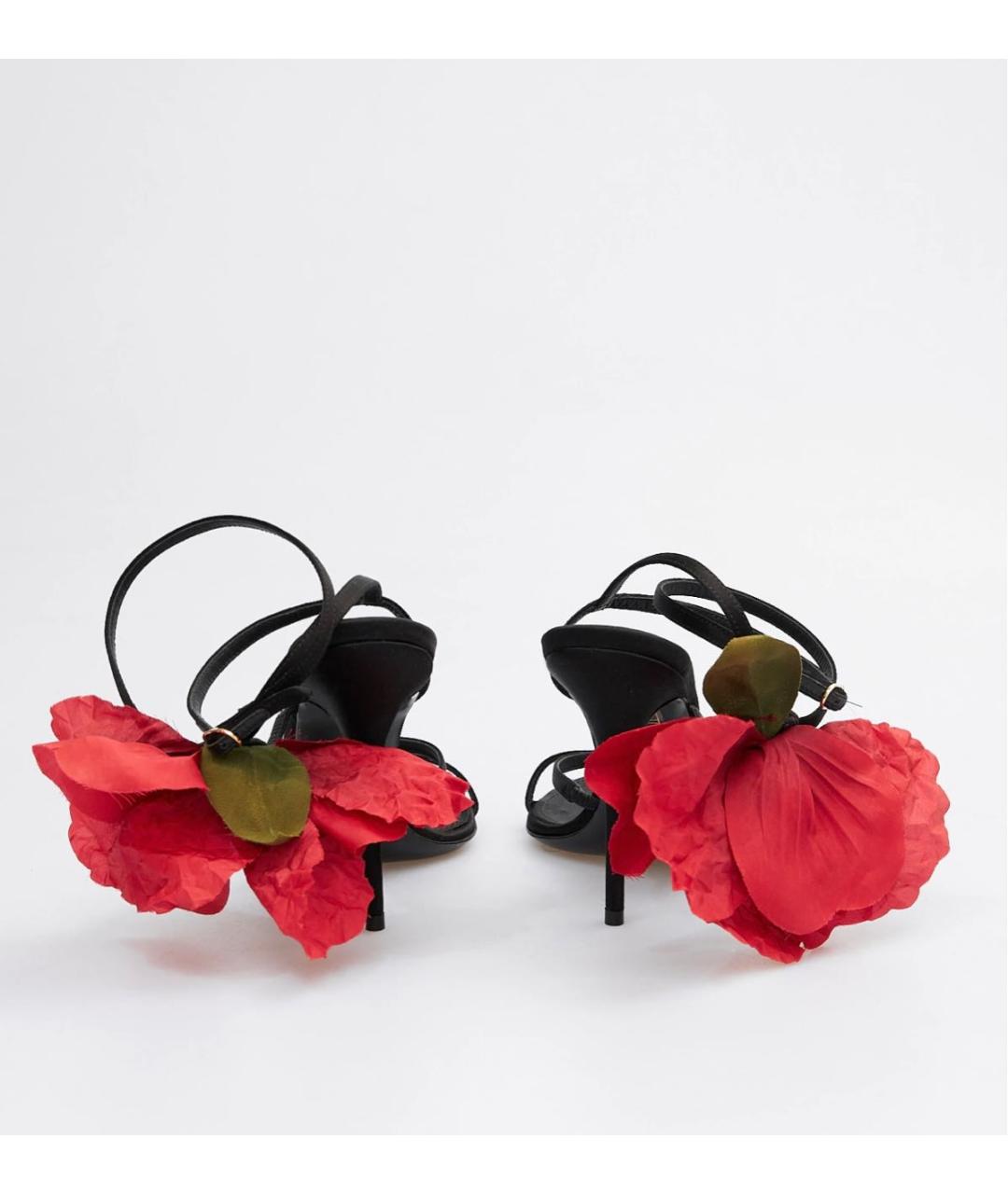 DOLCE&GABBANA Черные текстильные босоножки, фото 4