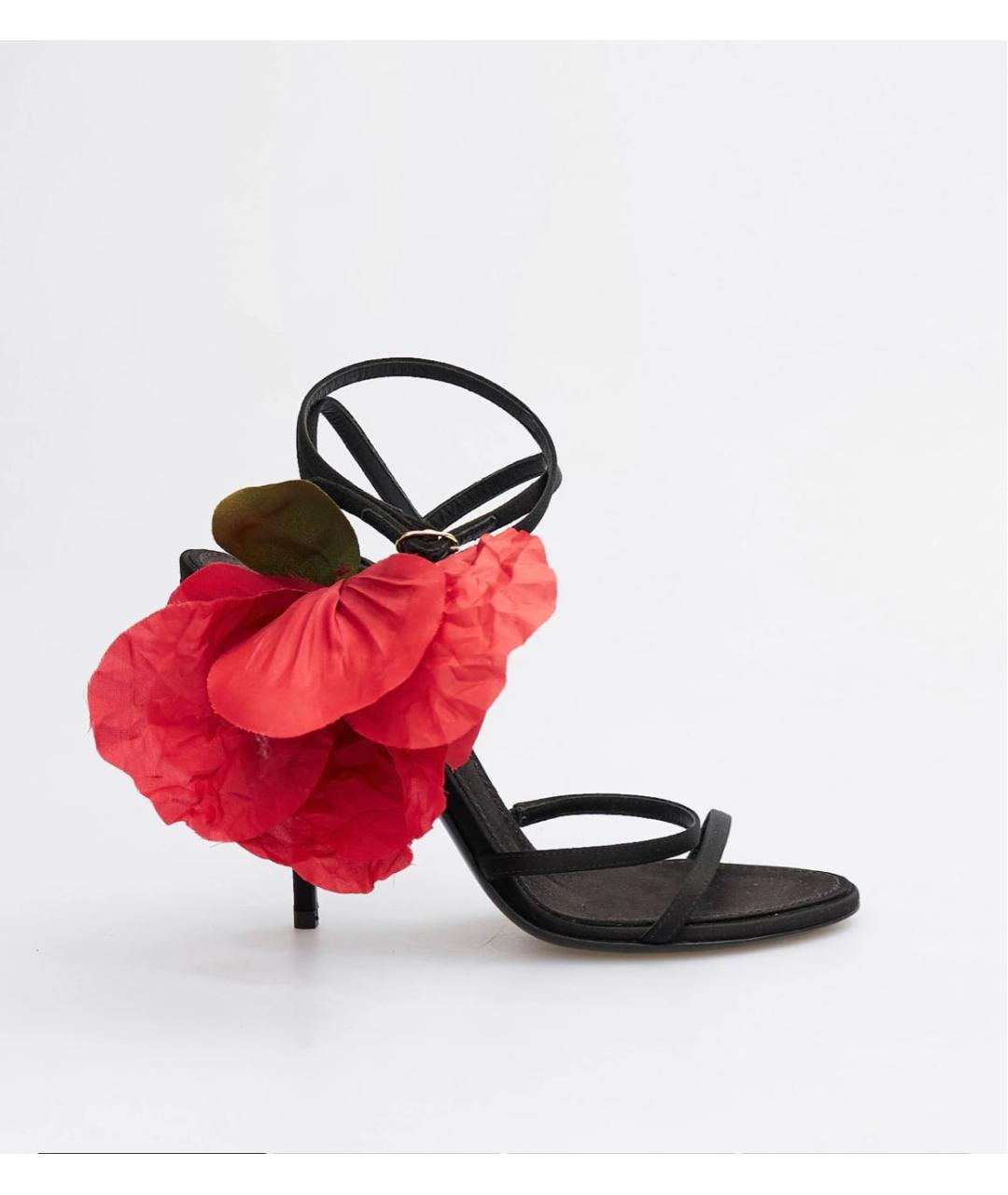 DOLCE&GABBANA Черные текстильные босоножки, фото 5