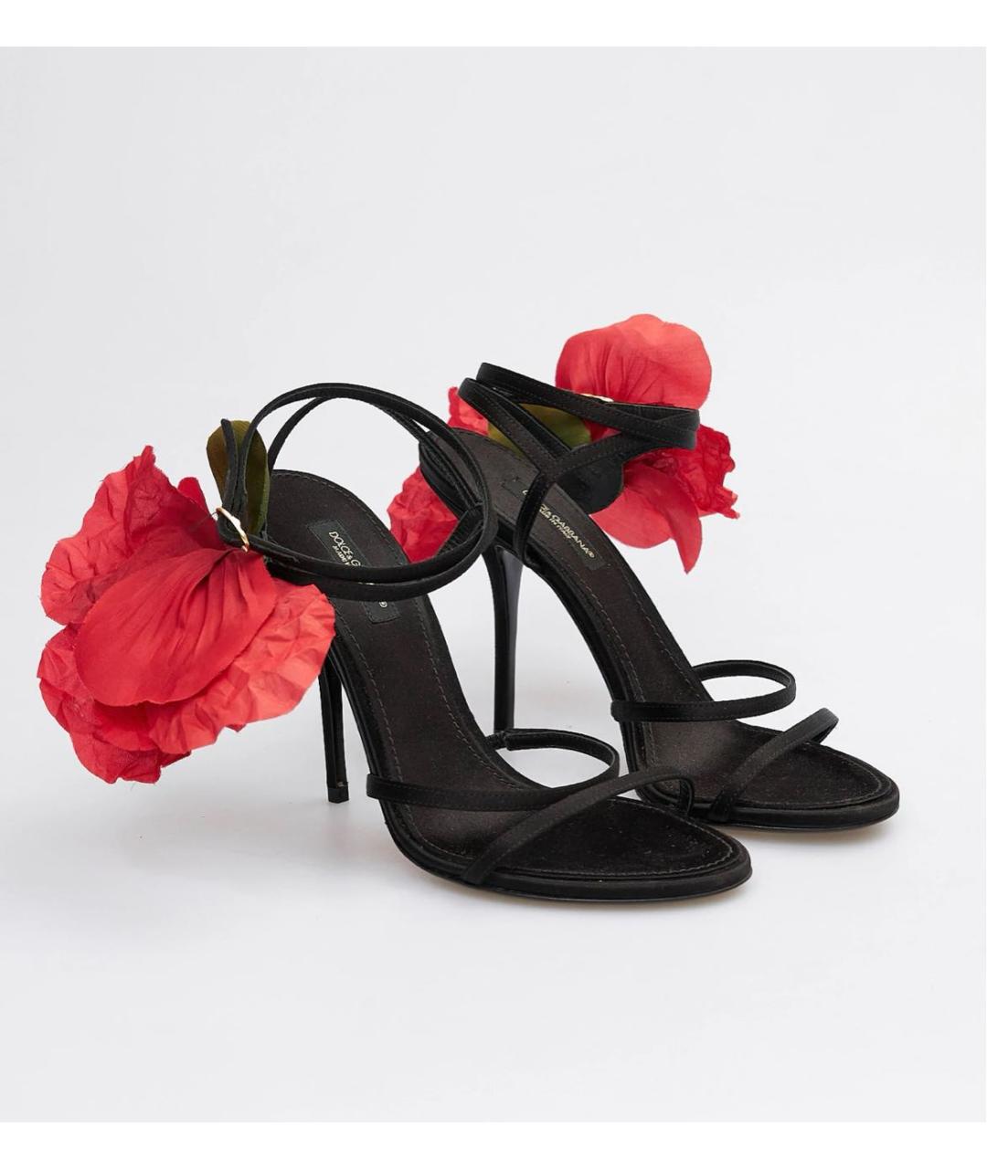 DOLCE&GABBANA Черные текстильные босоножки, фото 2