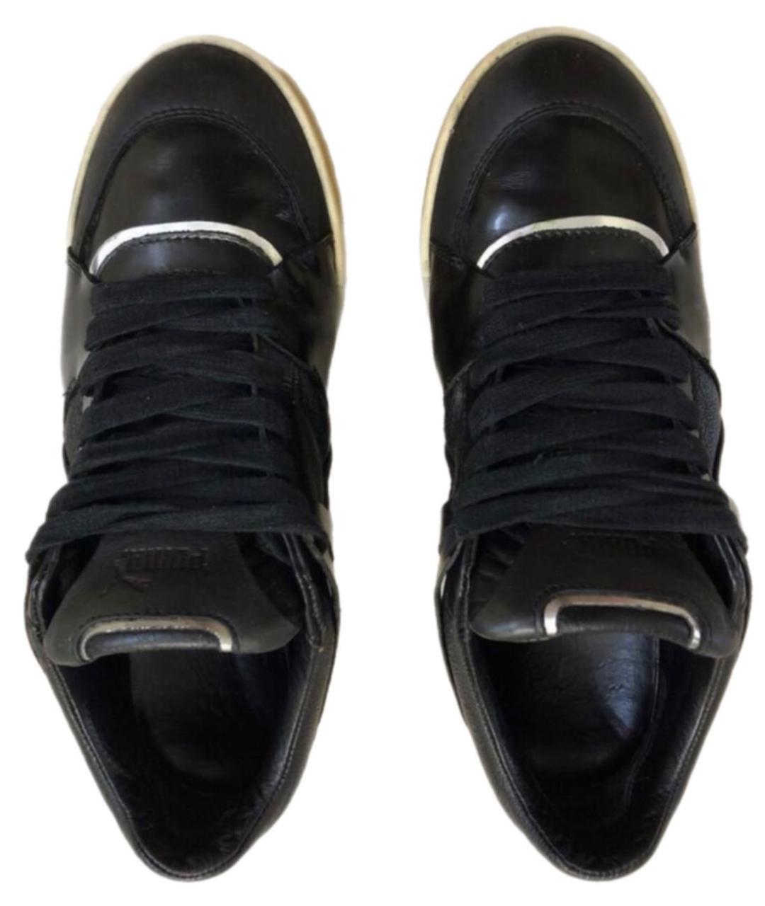 ALEXANDER MCQUEEN Черные кожаные низкие кроссовки / кеды, фото 3