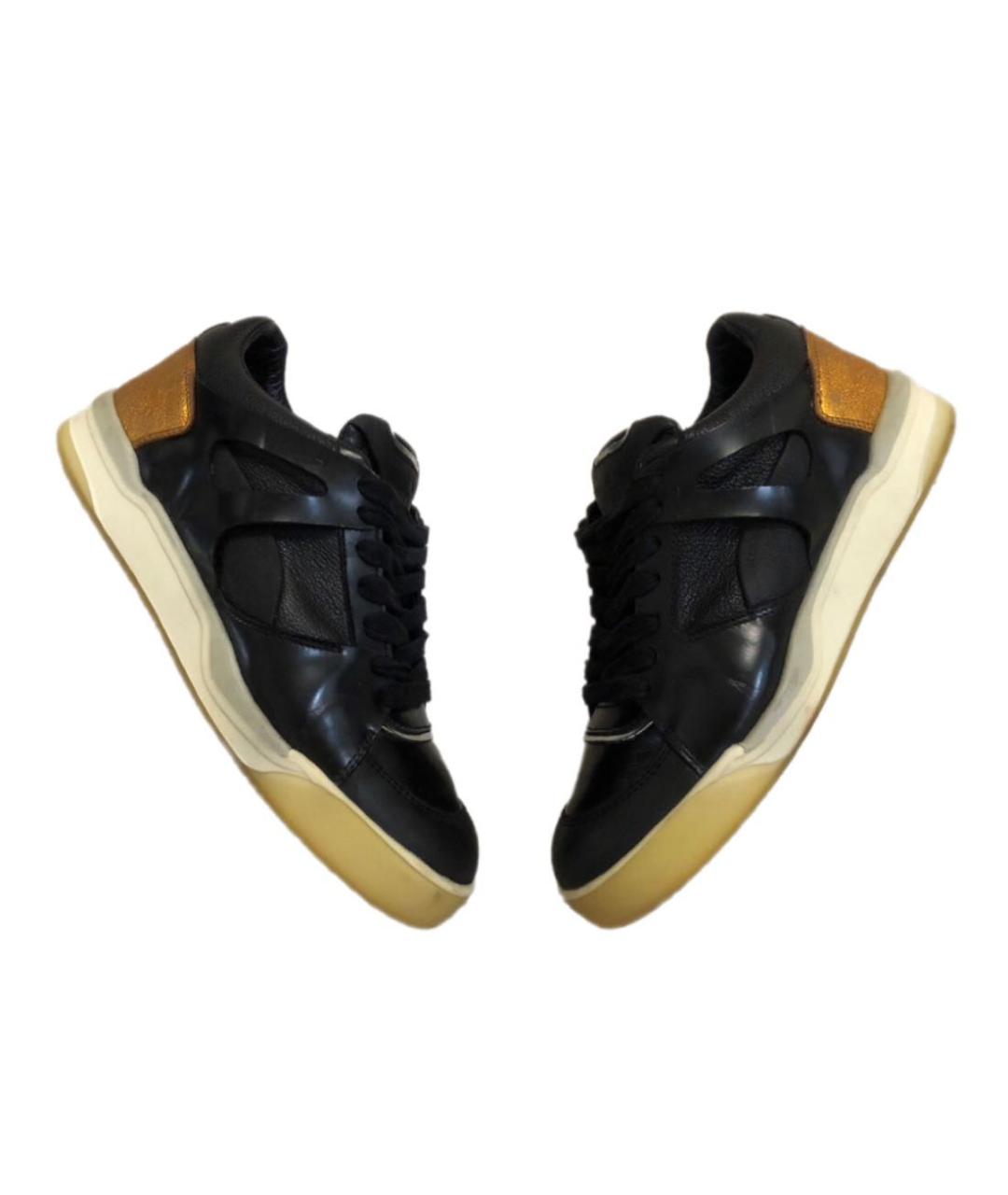 ALEXANDER MCQUEEN Черные кожаные низкие кроссовки / кеды, фото 5