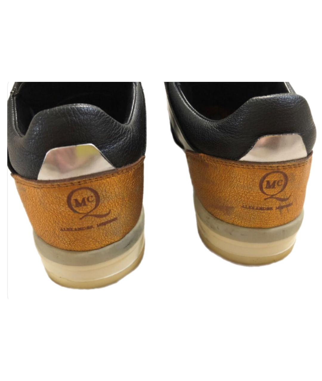 ALEXANDER MCQUEEN Черные кожаные низкие кроссовки / кеды, фото 4