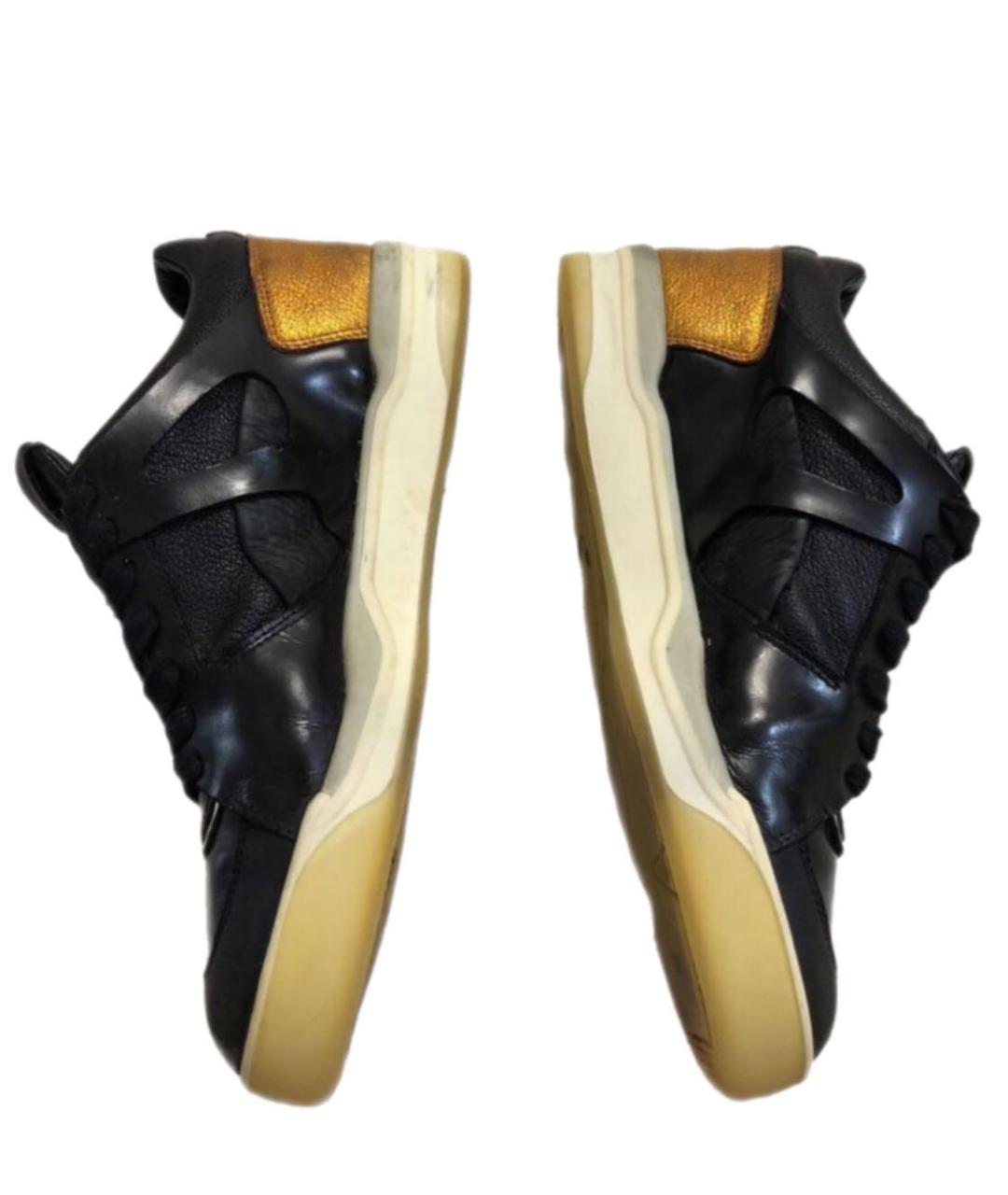 ALEXANDER MCQUEEN Черные кожаные низкие кроссовки / кеды, фото 7