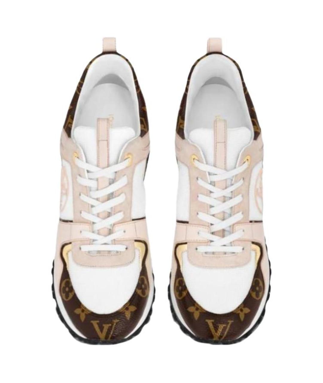 LOUIS VUITTON Бежевые кожаные кроссовки, фото 4