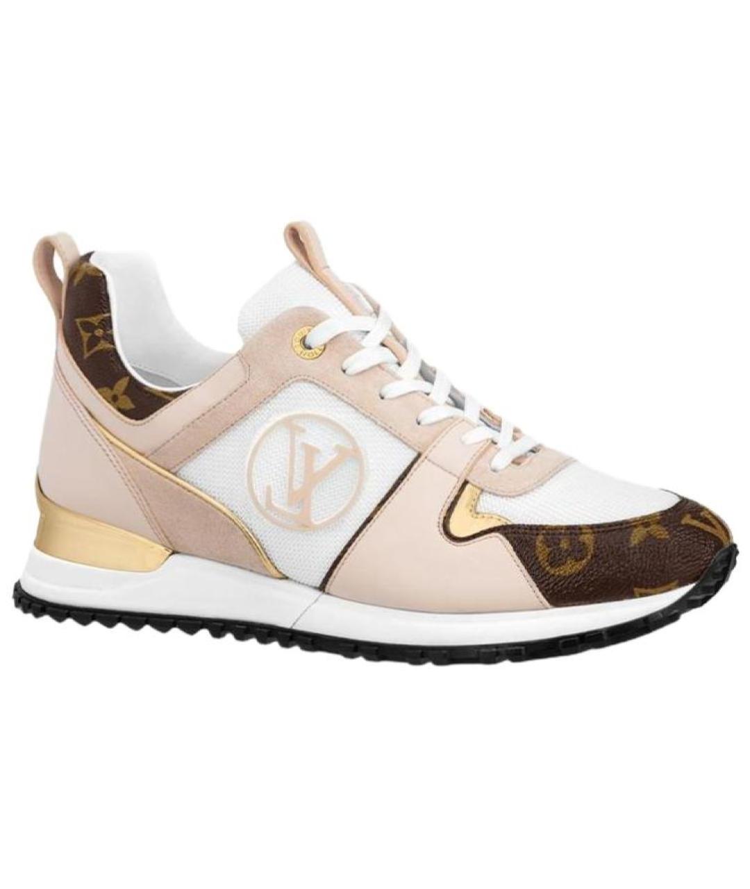 LOUIS VUITTON Бежевые кожаные кроссовки, фото 1