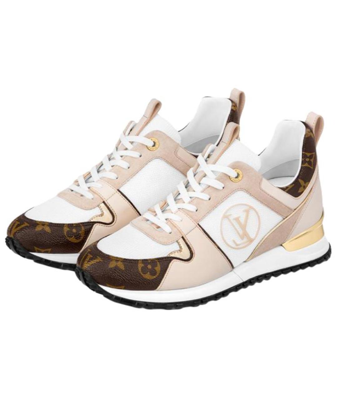 LOUIS VUITTON Бежевые кожаные кроссовки, фото 2