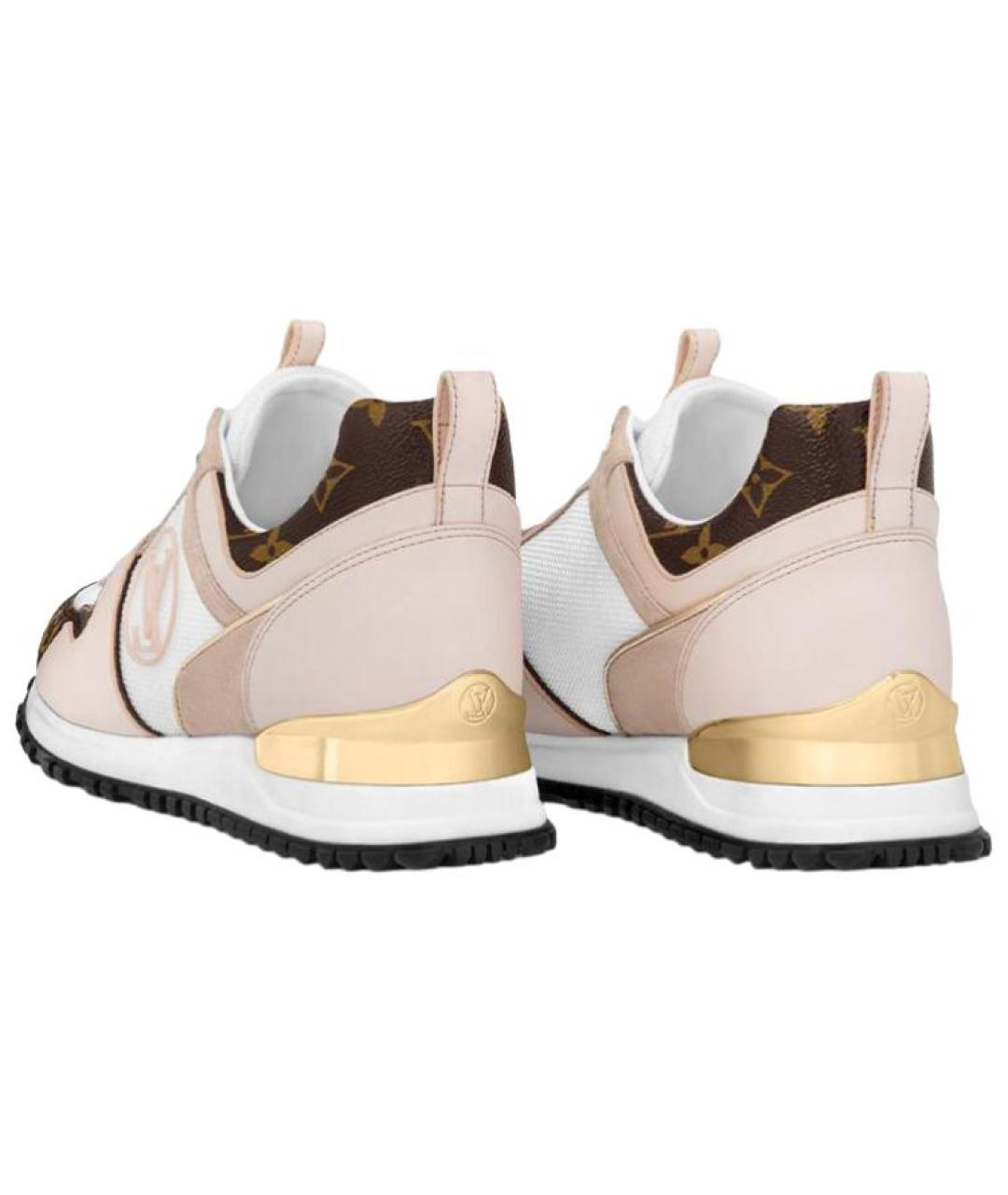 LOUIS VUITTON Бежевые кожаные кроссовки, фото 3