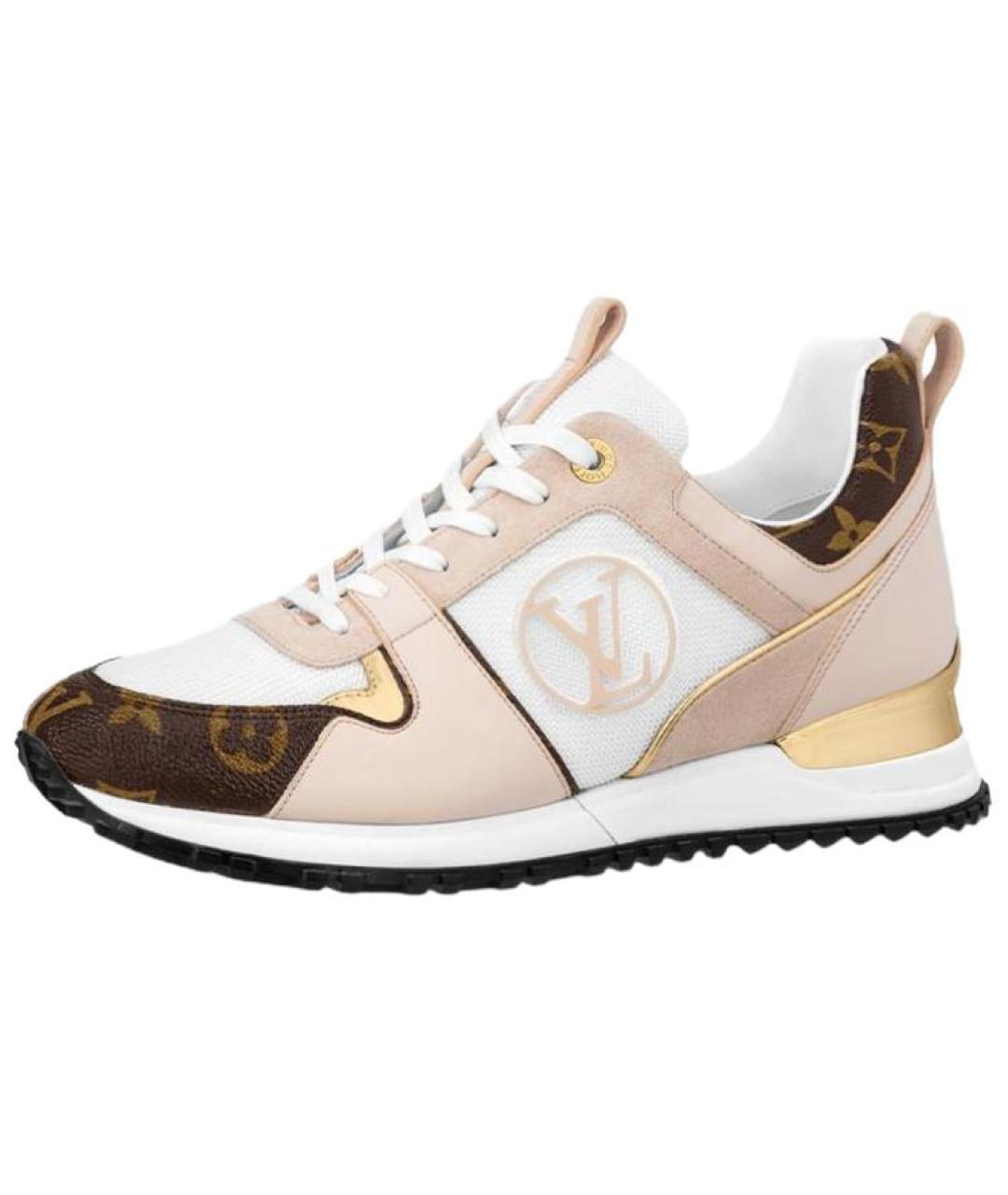 LOUIS VUITTON Бежевые кожаные кроссовки, фото 5