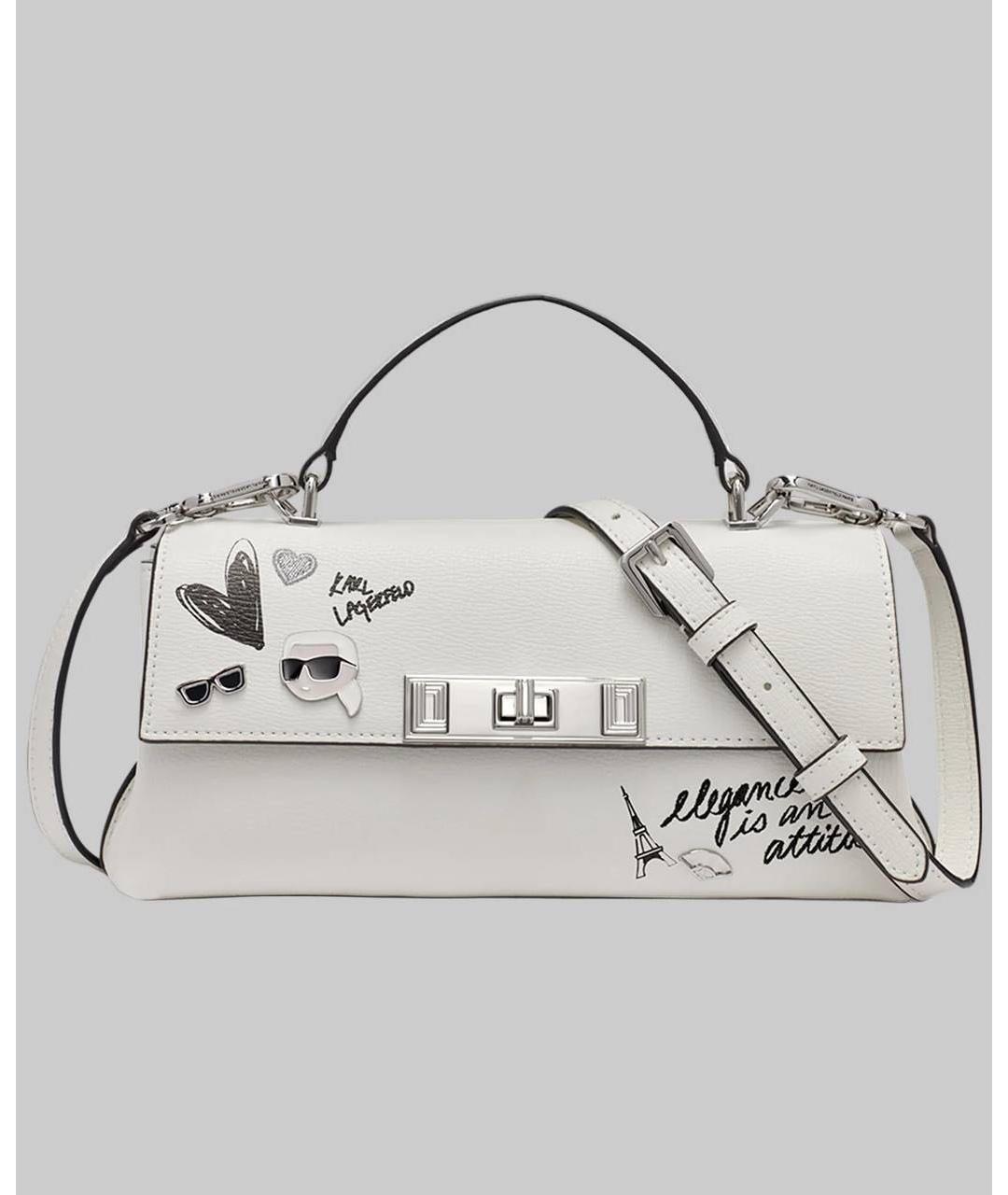 KARL LAGERFELD Белая сумка через плечо, фото 8