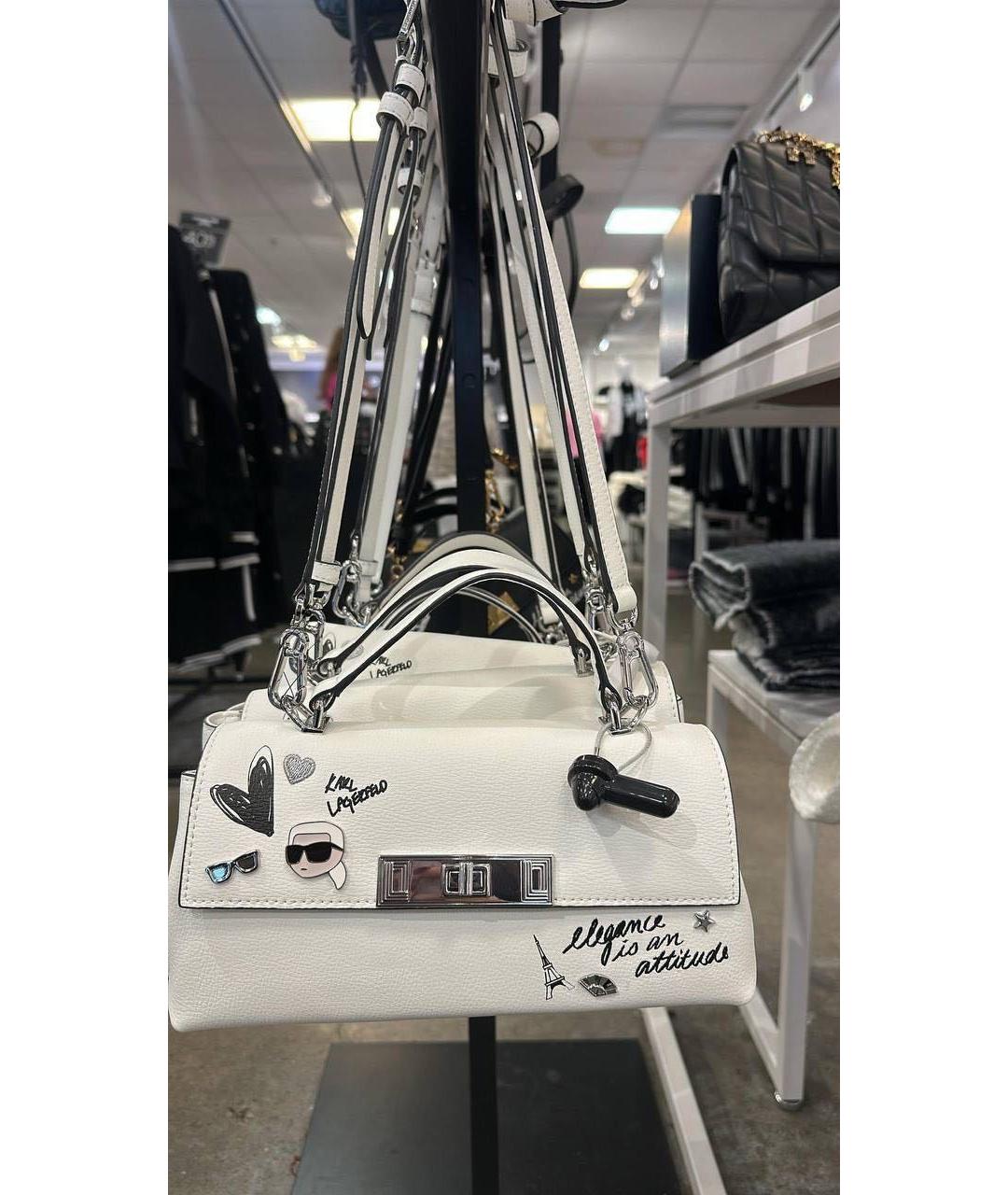 KARL LAGERFELD Белая сумка через плечо, фото 6