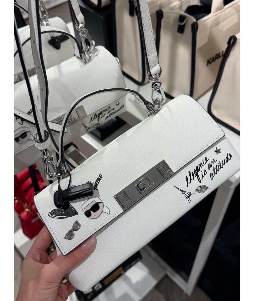KARL LAGERFELD Белая сумка через плечо, фото 7