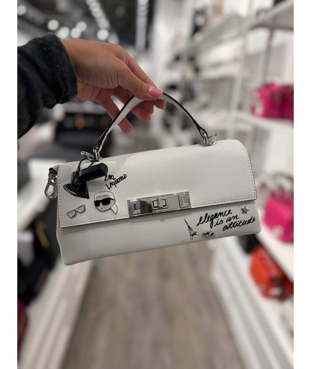 KARL LAGERFELD Белая сумка через плечо, фото 5