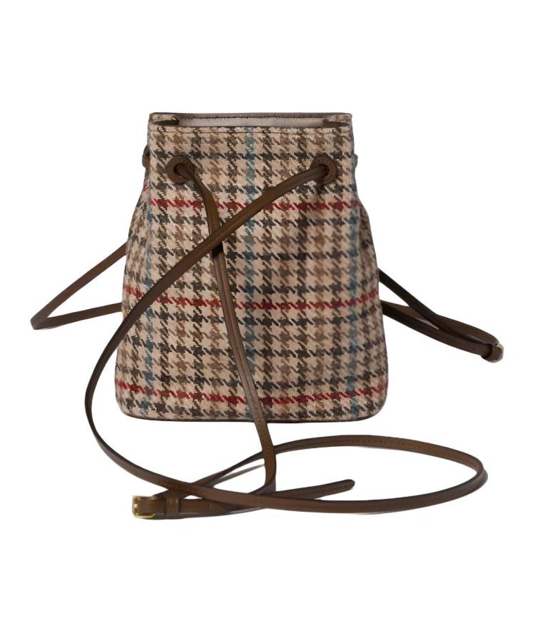 MIU MIU Бежевая тканевая сумка через плечо, фото 3