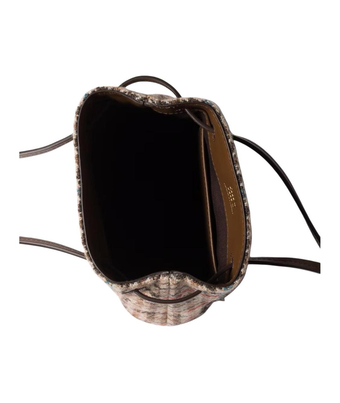 MIU MIU Бежевая тканевая сумка через плечо, фото 4