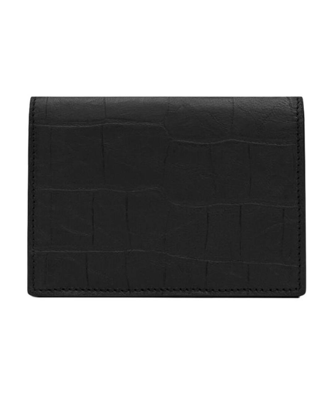 SAINT LAURENT Черный кожаный кардхолдер, фото 2