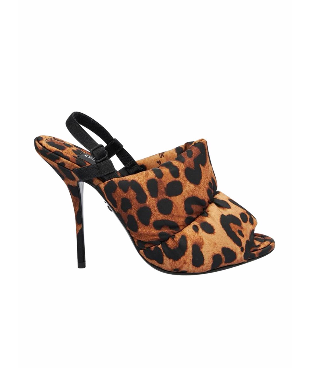 DOLCE&GABBANA Коричневые текстильные босоножки, фото 1