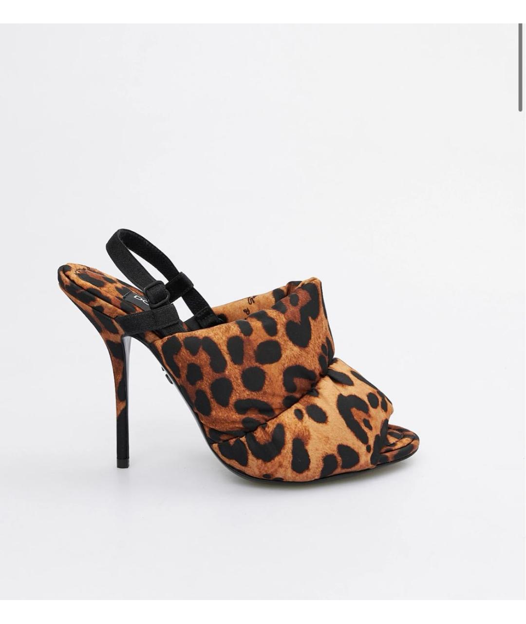 DOLCE&GABBANA Коричневые текстильные босоножки, фото 5