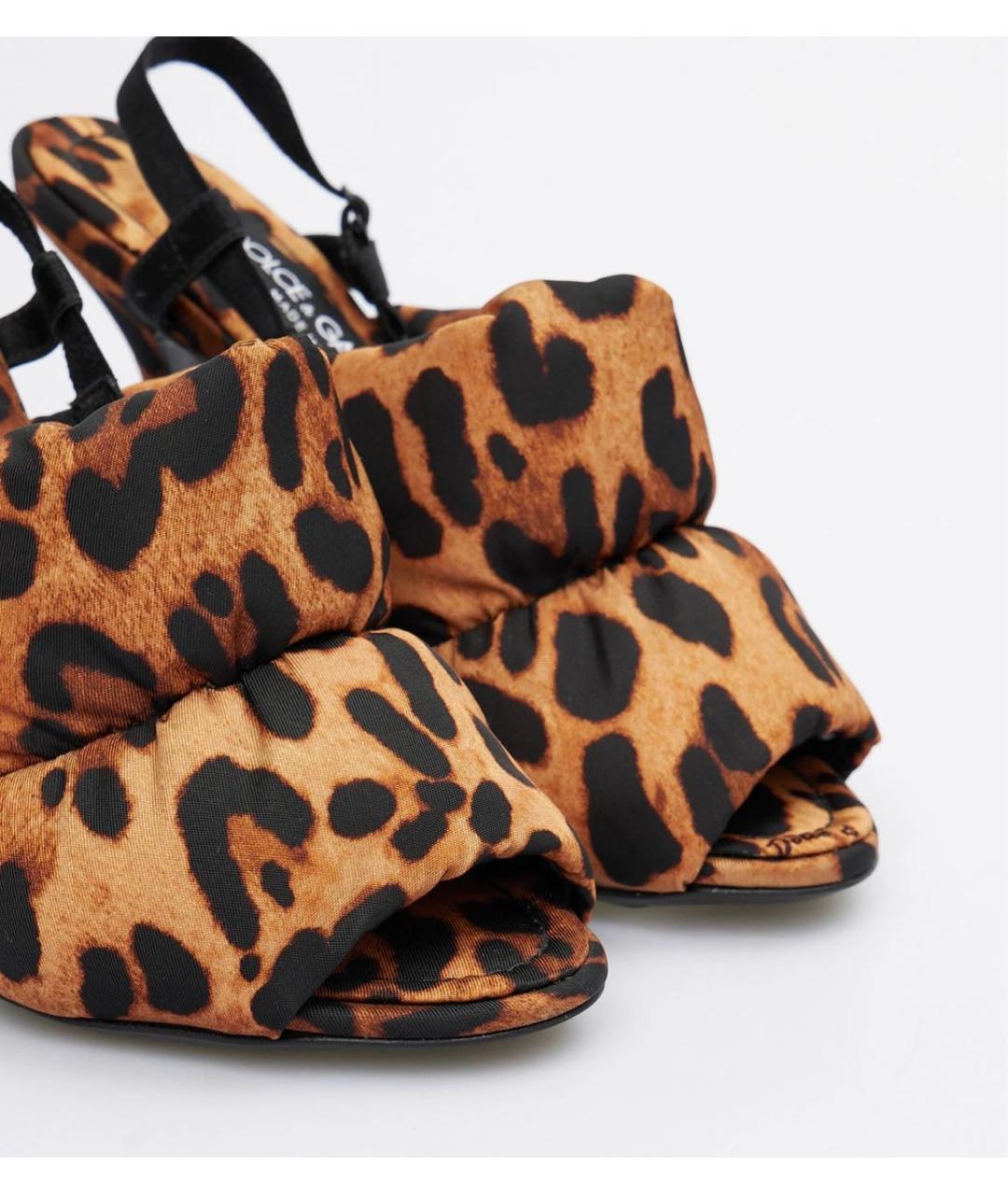 DOLCE&GABBANA Коричневые текстильные босоножки, фото 3