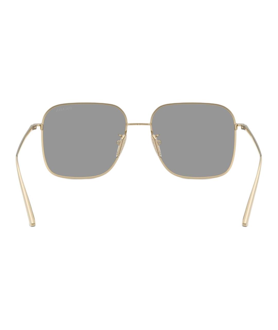 PRADA Золотые металлические солнцезащитные очки, фото 4