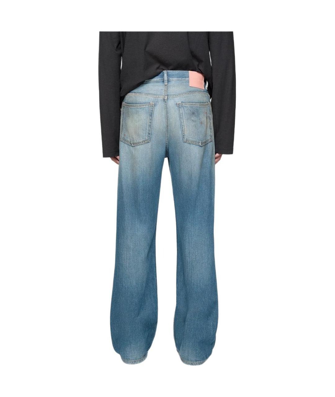 ACNE STUDIOS Синие хлопковые прямые джинсы, фото 3