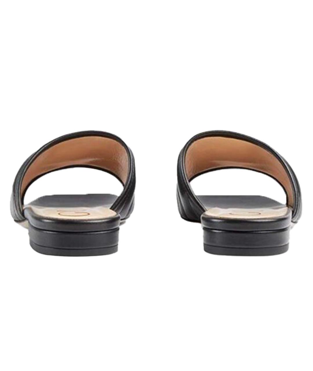 GUCCI Черные кожаные сандалии, фото 4