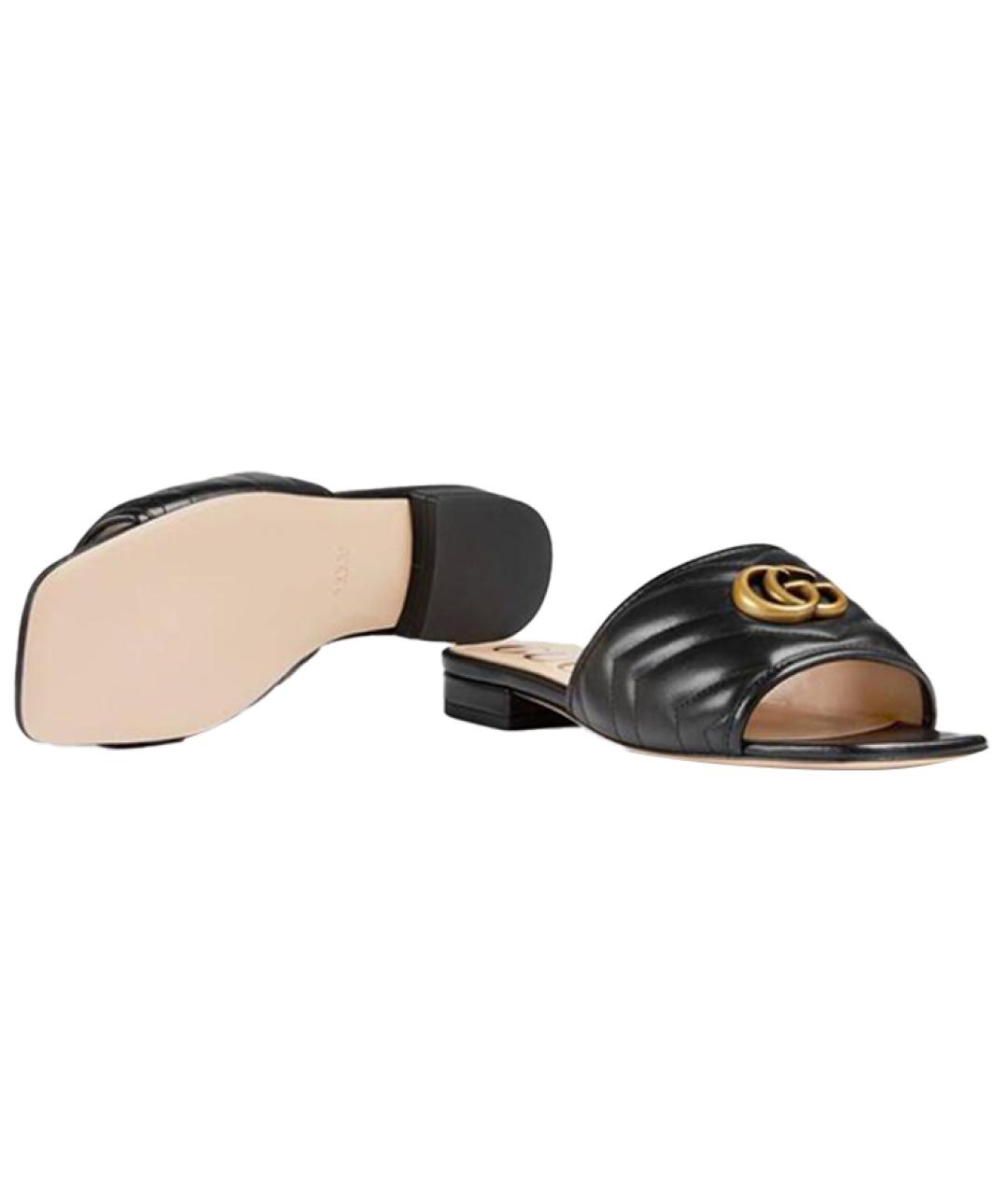 GUCCI Черные кожаные сандалии, фото 5