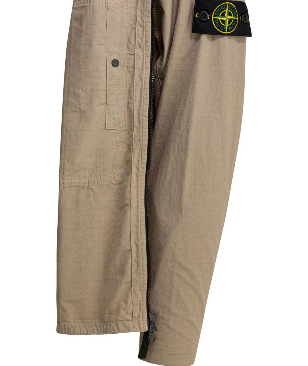 STONE ISLAND Бежевая хлопковая куртка, фото 4