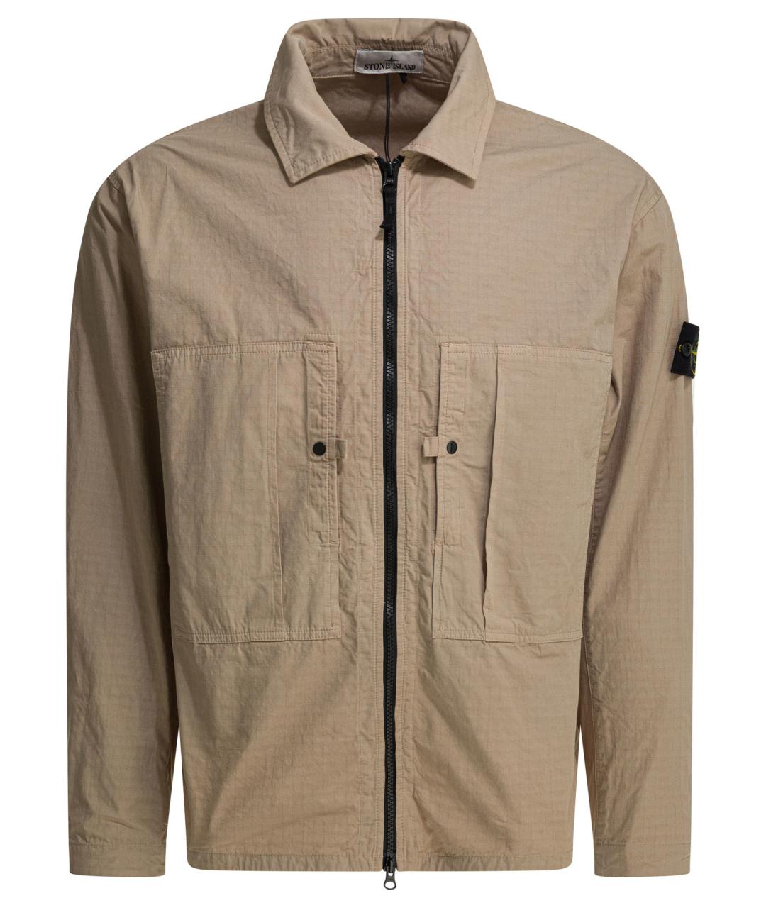 STONE ISLAND Бежевая хлопковая куртка, фото 1