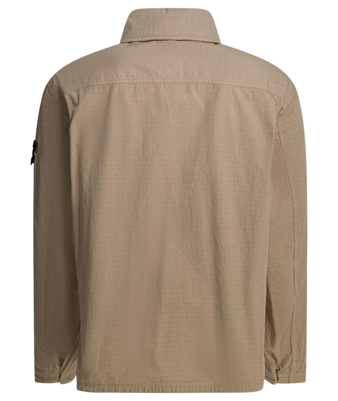 STONE ISLAND Бежевая хлопковая куртка, фото 2