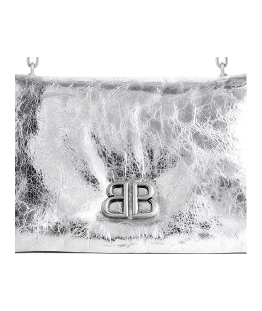 BALENCIAGA Серебряная кожаная сумка через плечо, фото 5