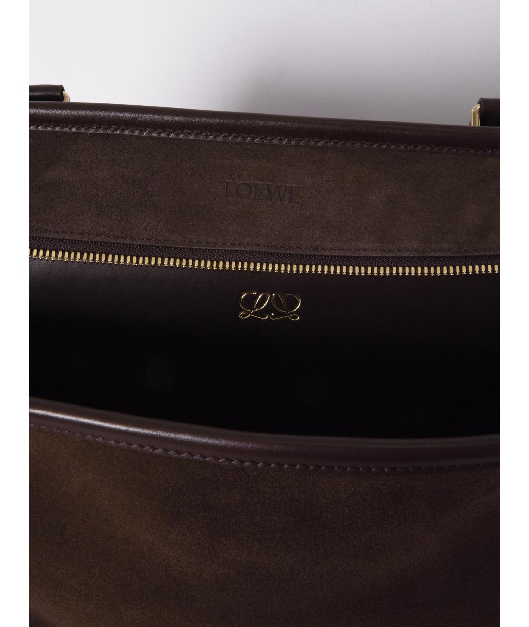 LOEWE Коричневая кожаная сумка через плечо, фото 4