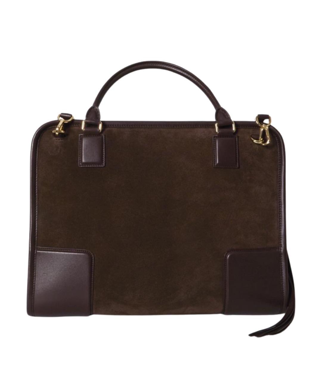 LOEWE Коричневая кожаная сумка через плечо, фото 1